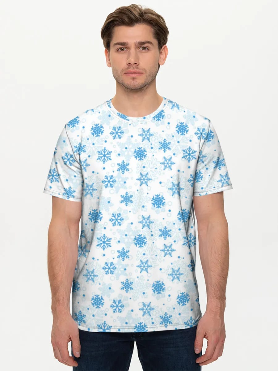 Estampado de copo de nieve azul de invierno