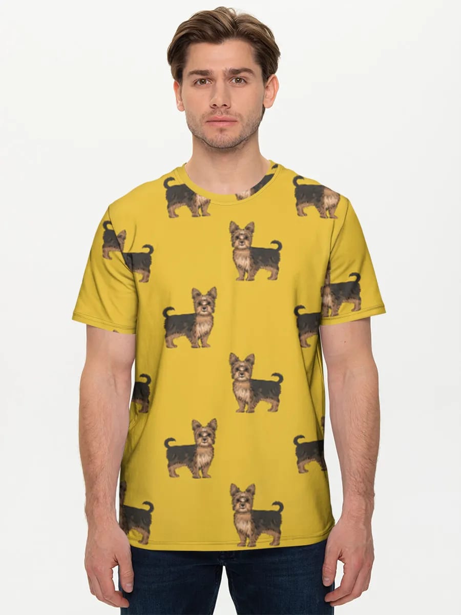 Yorkie Hunde auf Gelb