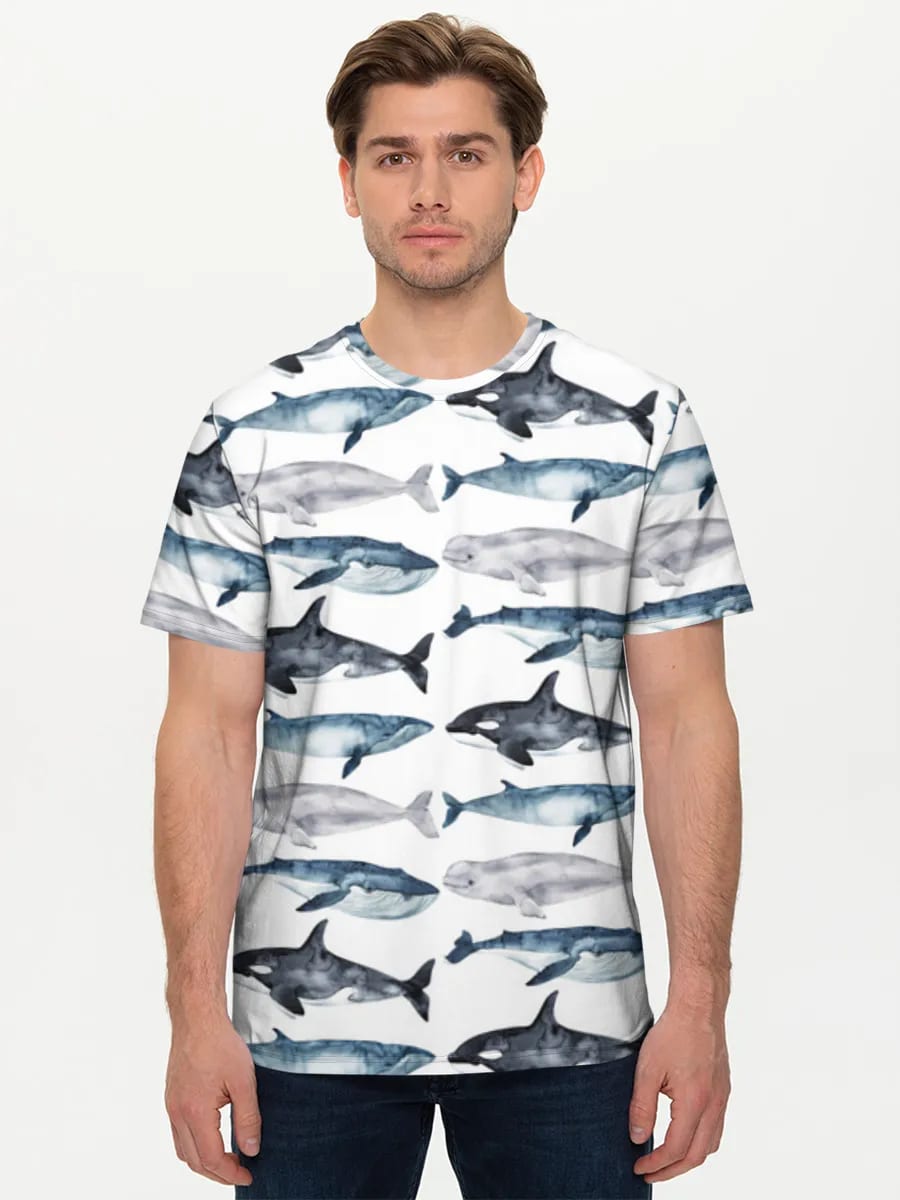 Watercolor Whales And Orcas