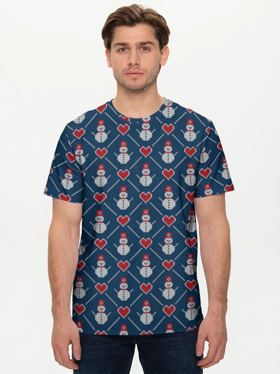 Schneemann-Herzen im Strickstil