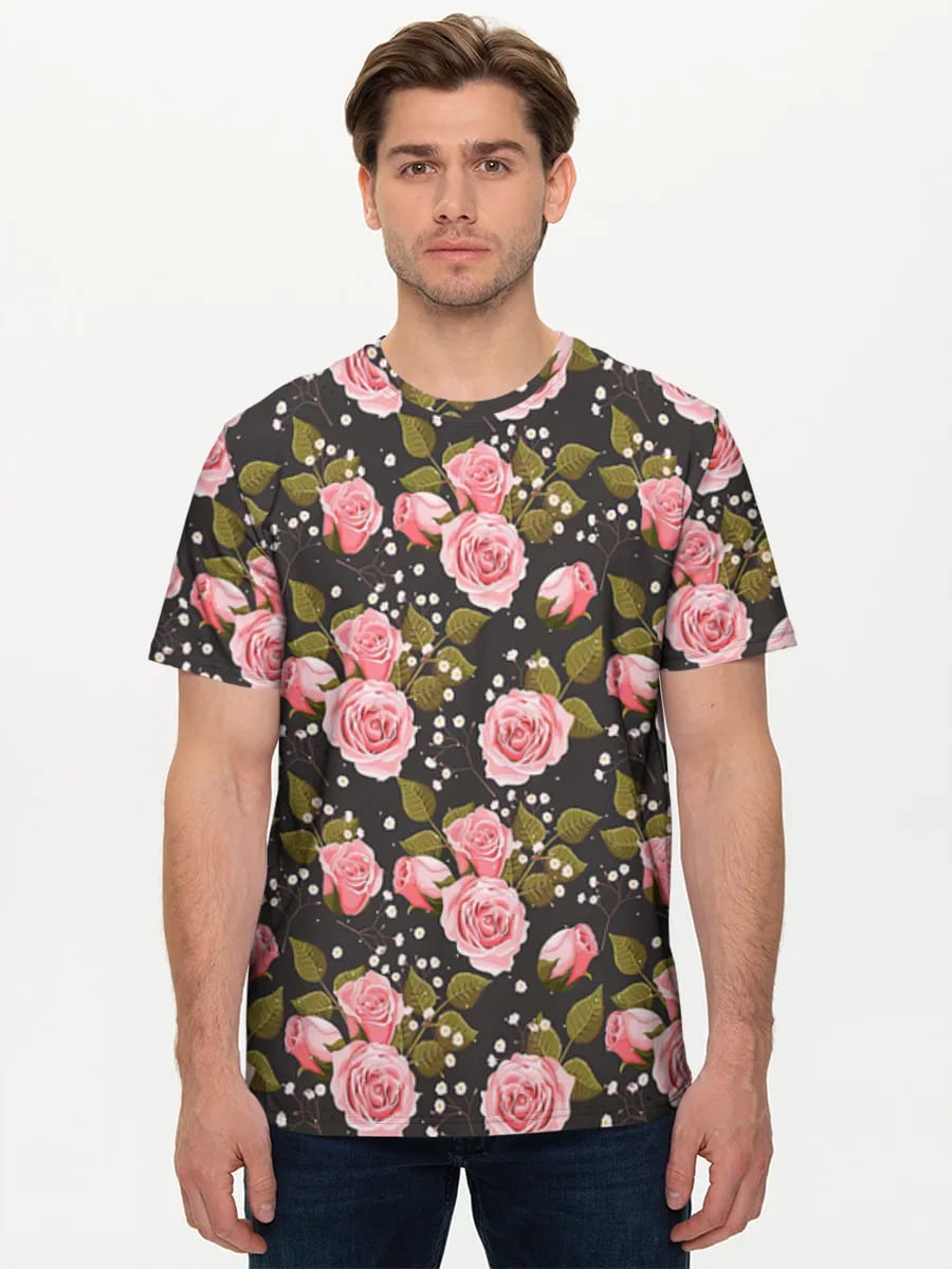 Pink Roses On Black