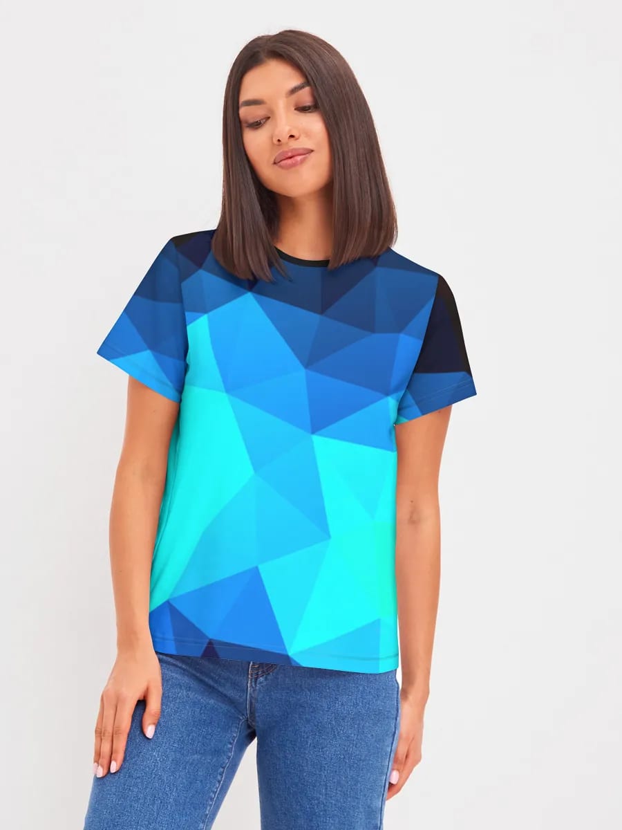Géométrie Low Poly Bleue