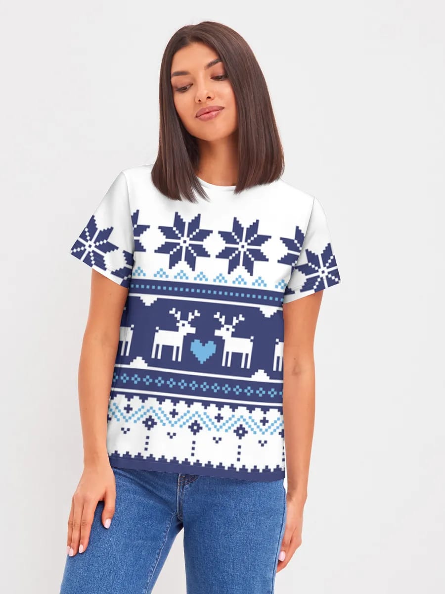 Pull Renne Flocon Nordique