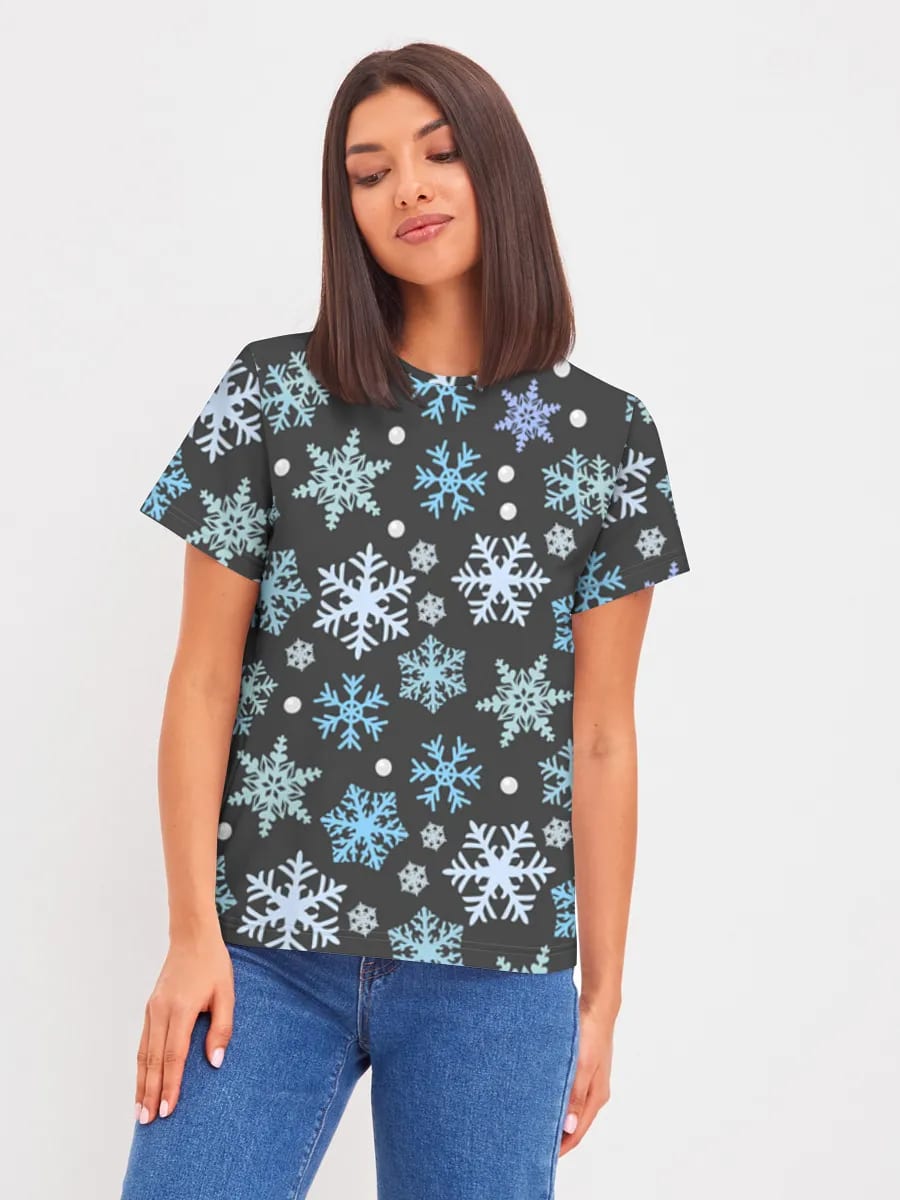 Flocons de Neige Bleus sur Noir