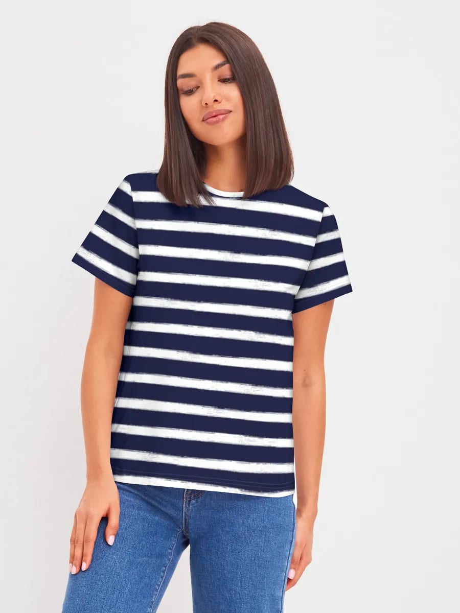 Navy Brushstroke Stripes