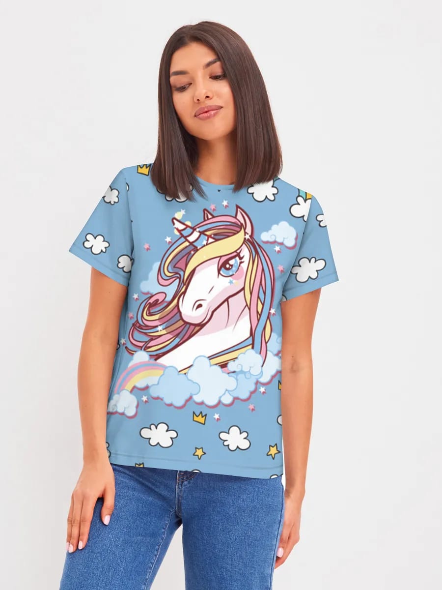 Pastell Einhorn in Wolken