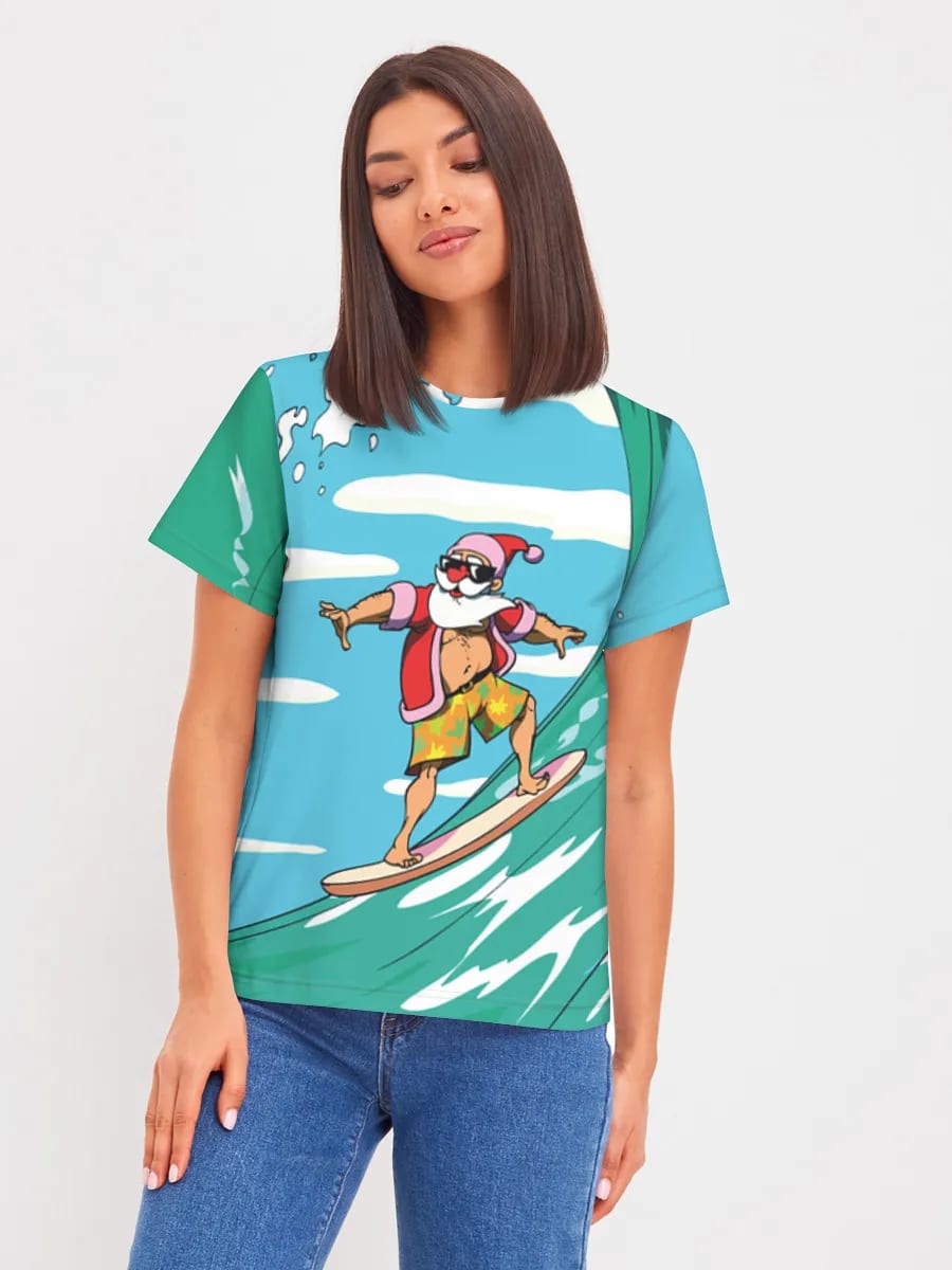 Surfing Santa Claus