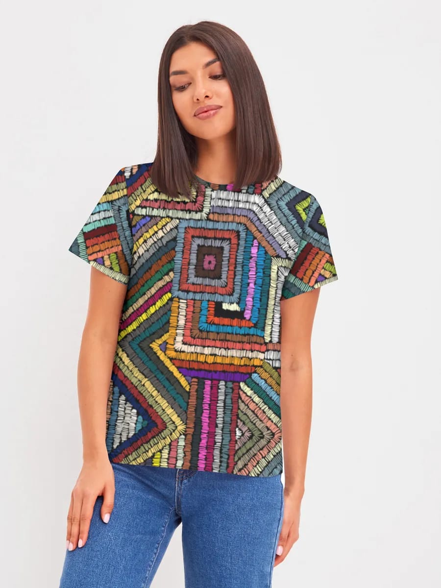 Colorful Geometric Embroidery