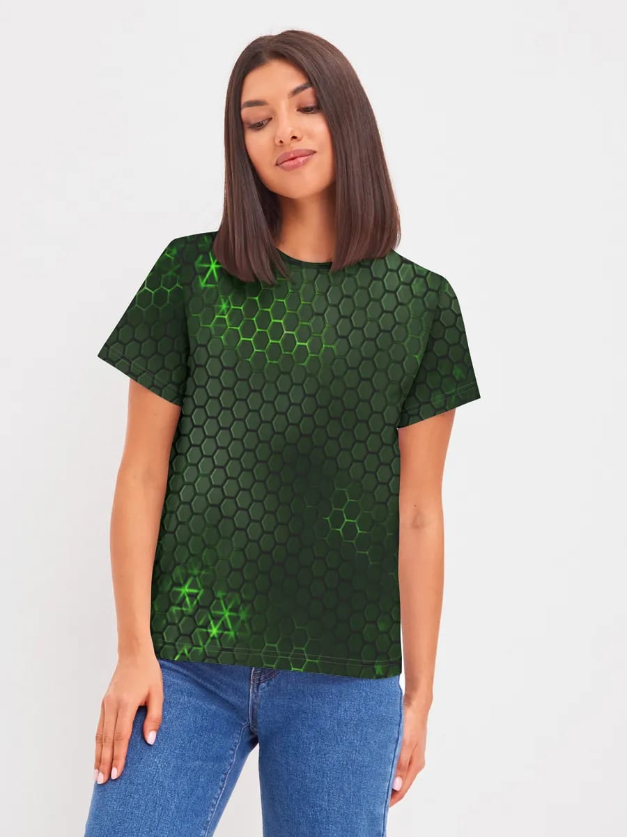 Neon Green Hex Grid