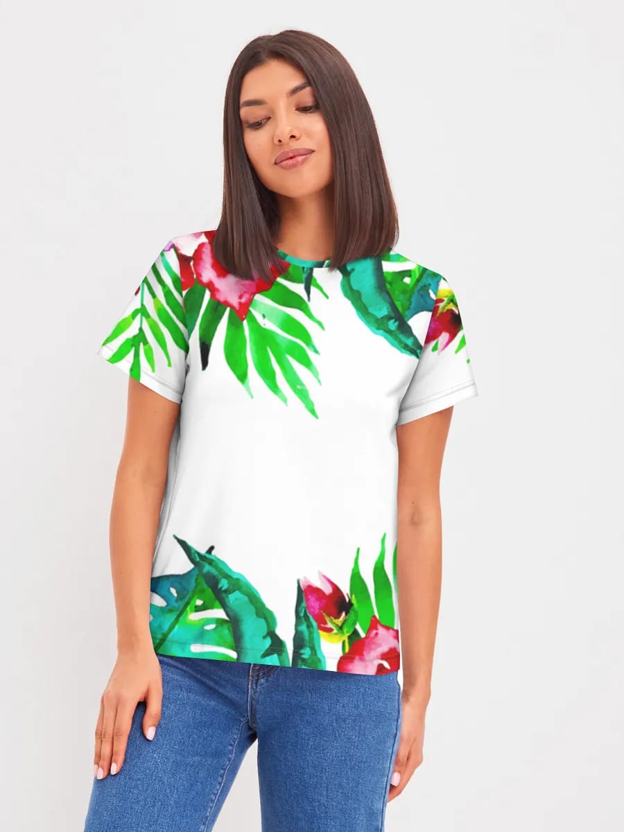 Bordure Florale Tropicale Aquarelle