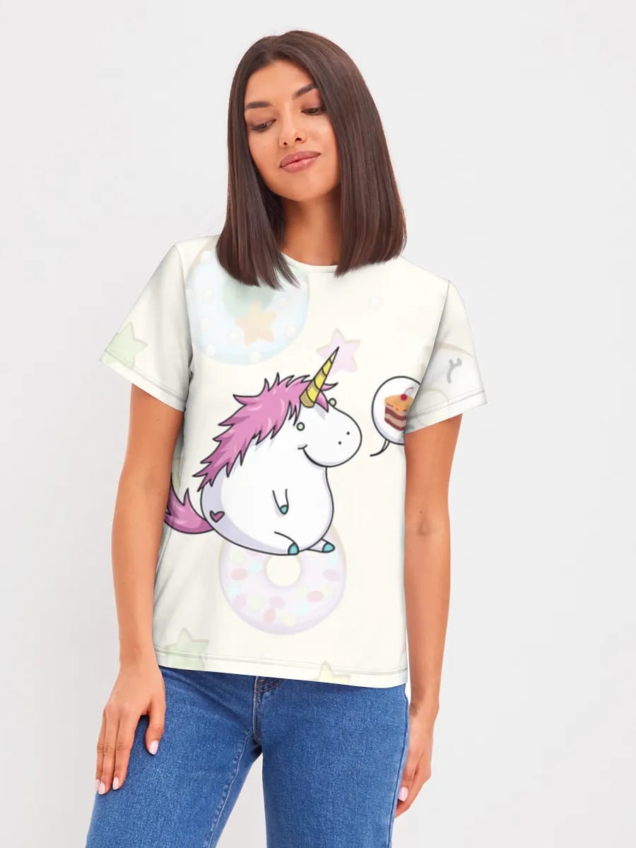 El unicornio kawaii ama el pastel