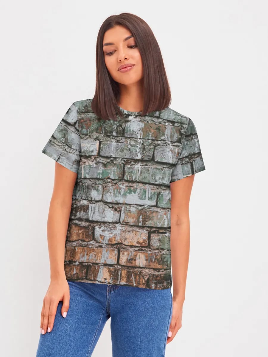Distressed Painted Brick Wall