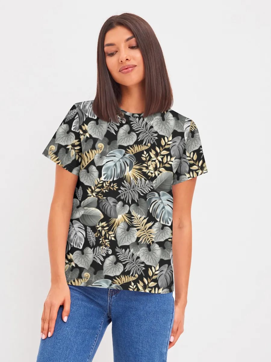 Feuilles Tropicales Noir et Or