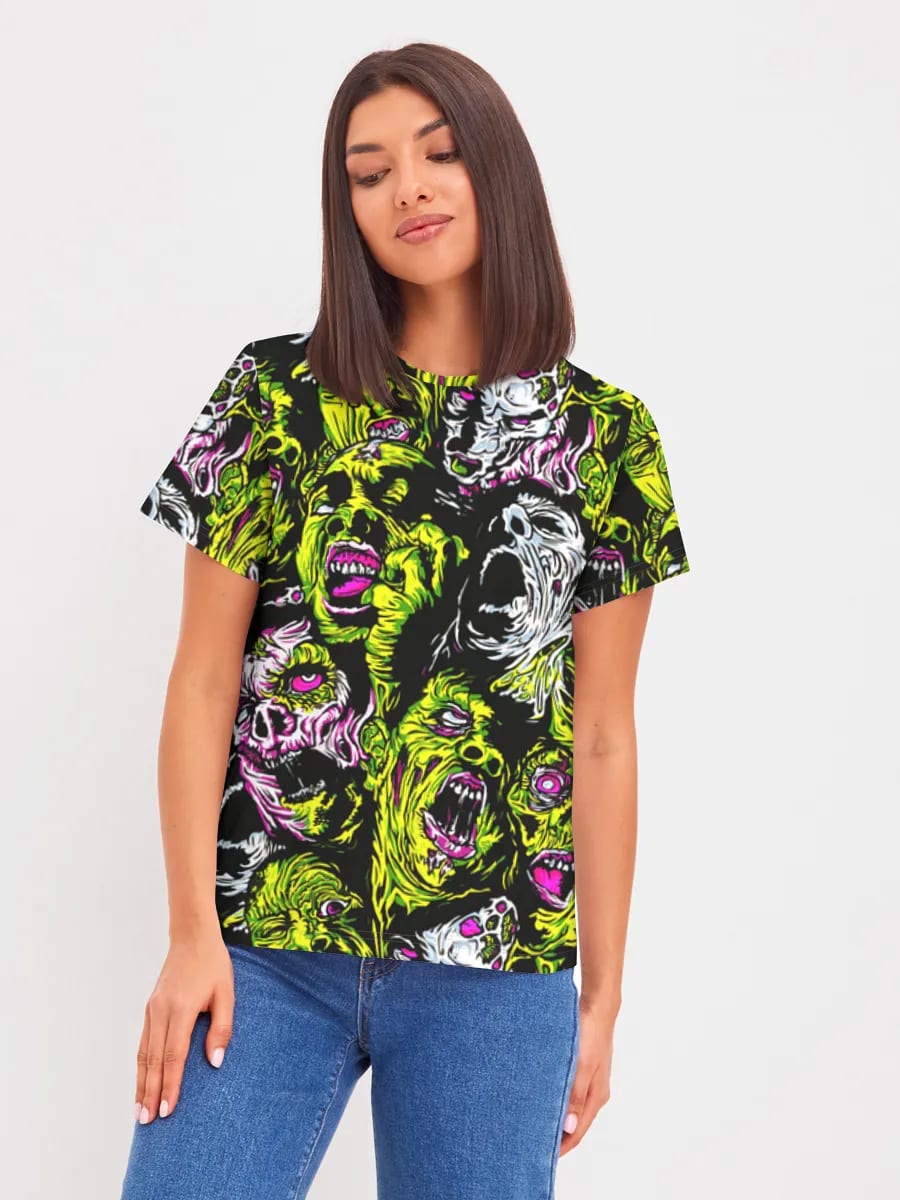 Neon Zombi Cherep Kollaji
