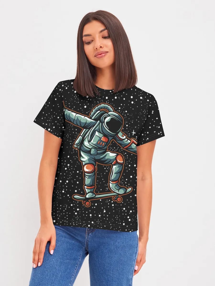 Astronauta patinando en el espacio
