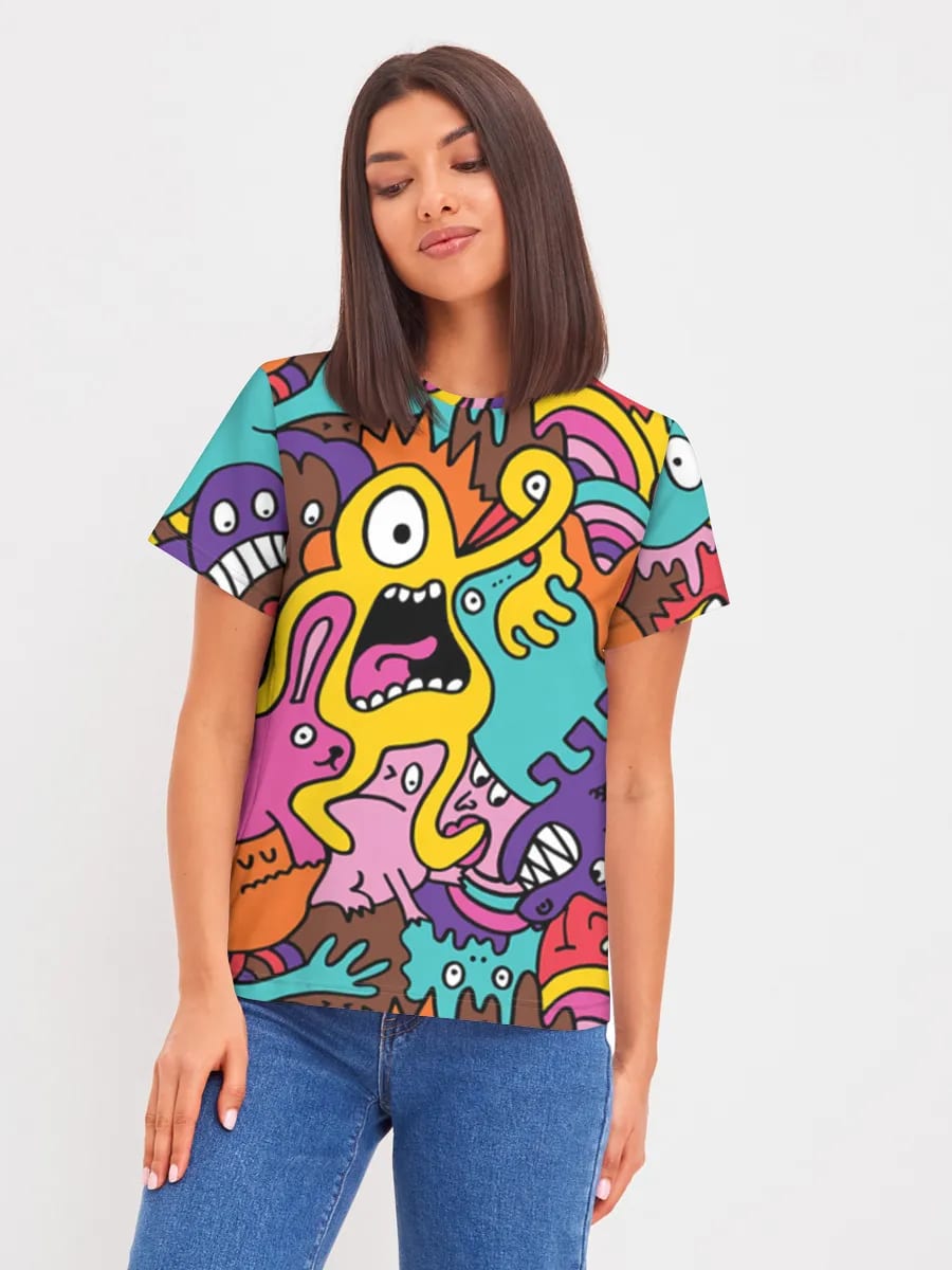 Colorful Monster Doodle Crowd