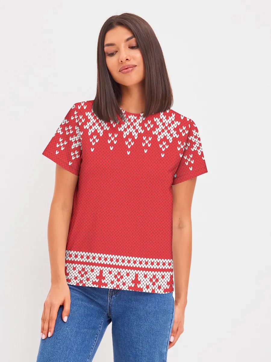 Rote Fair Isle Herzen