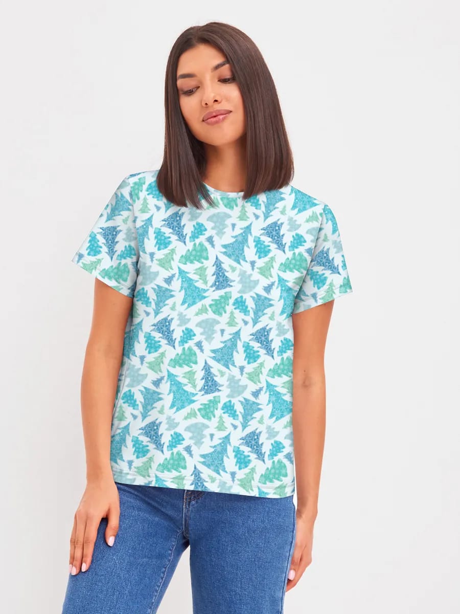 Teal Christmas Tree Forest
