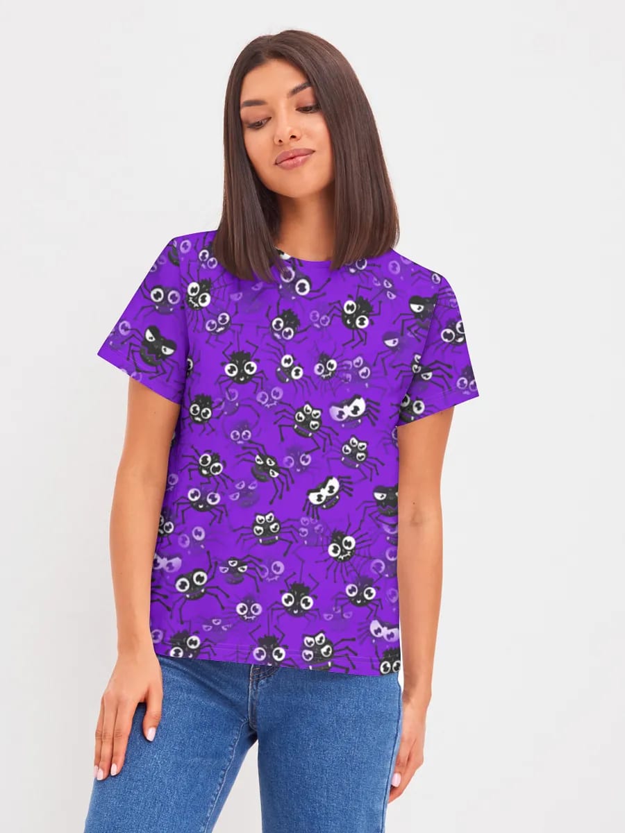 Mignonnes Araignées sur Fond Violet