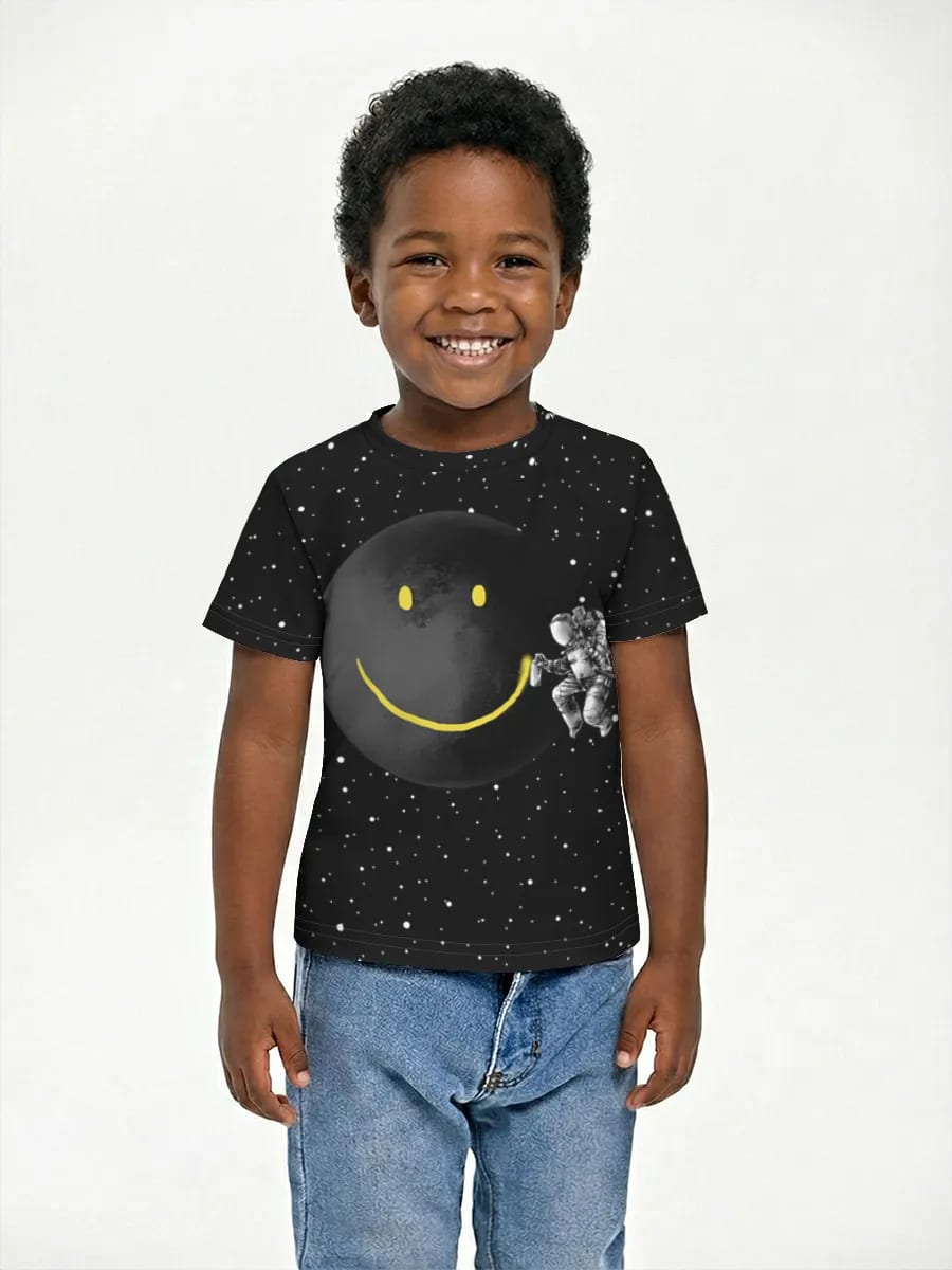 Astronaut Painting Smiley Moon