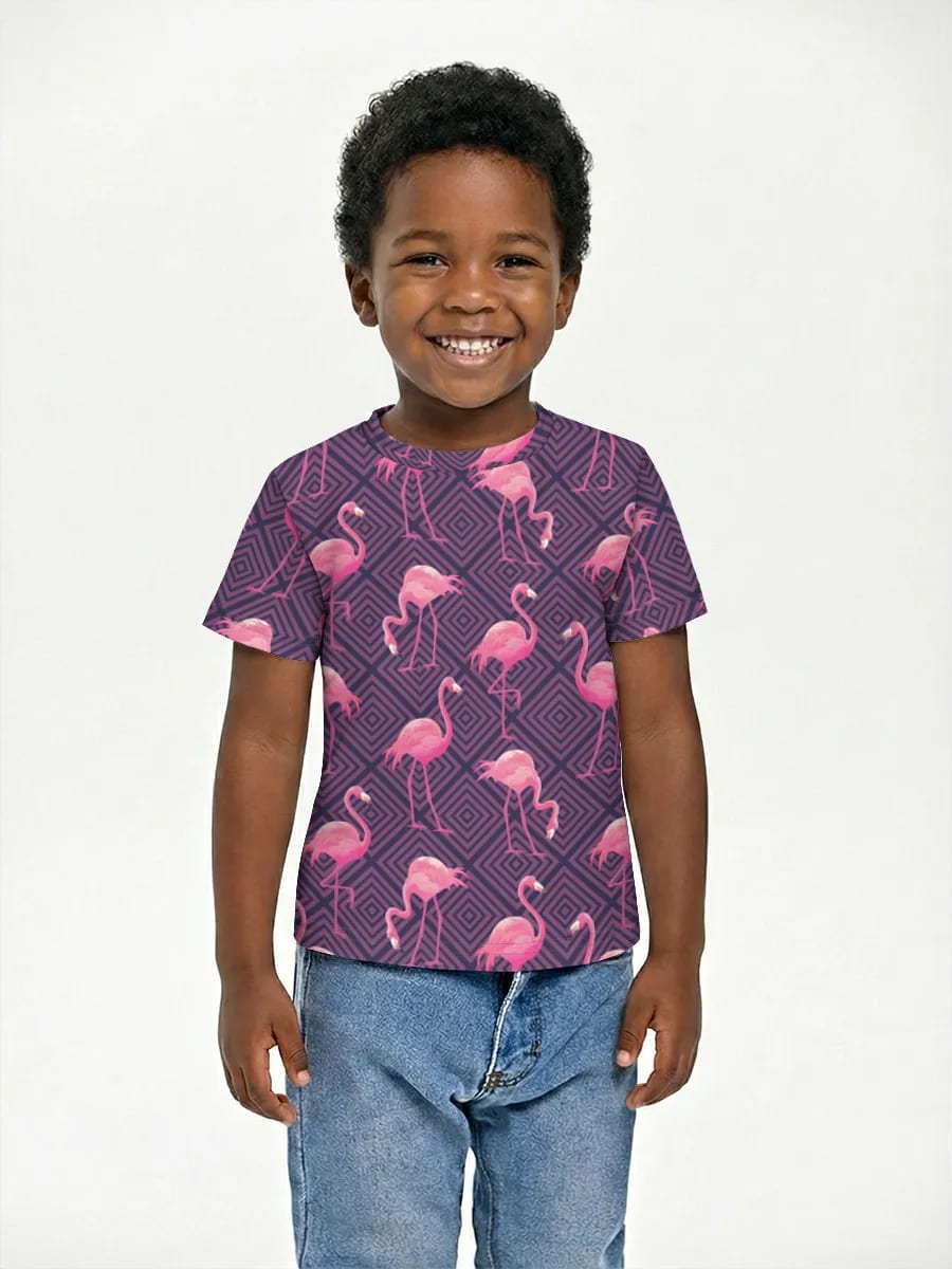 Motif Géométrique Flamant Rose