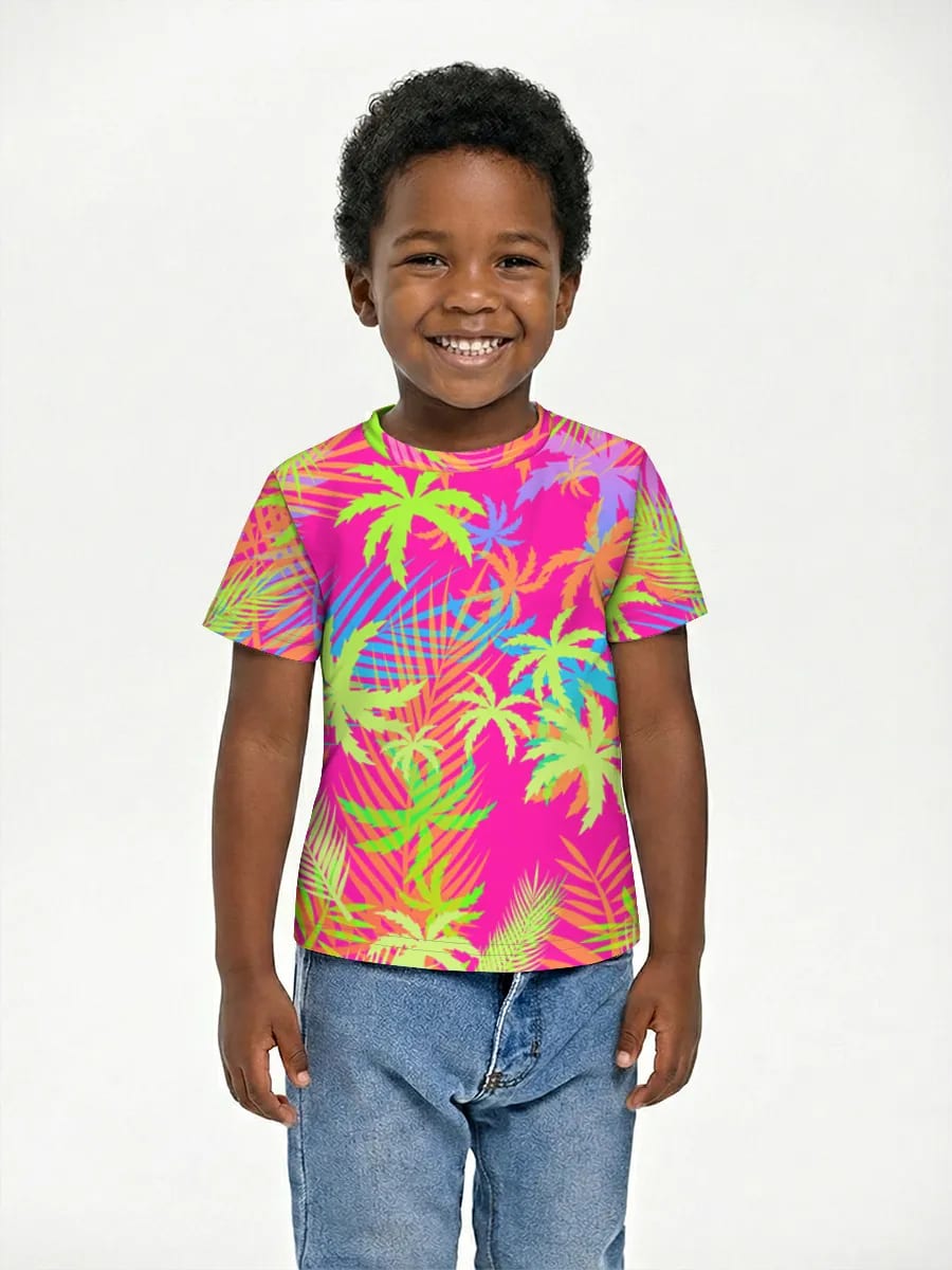 Neon Tropical Palm Leaves
