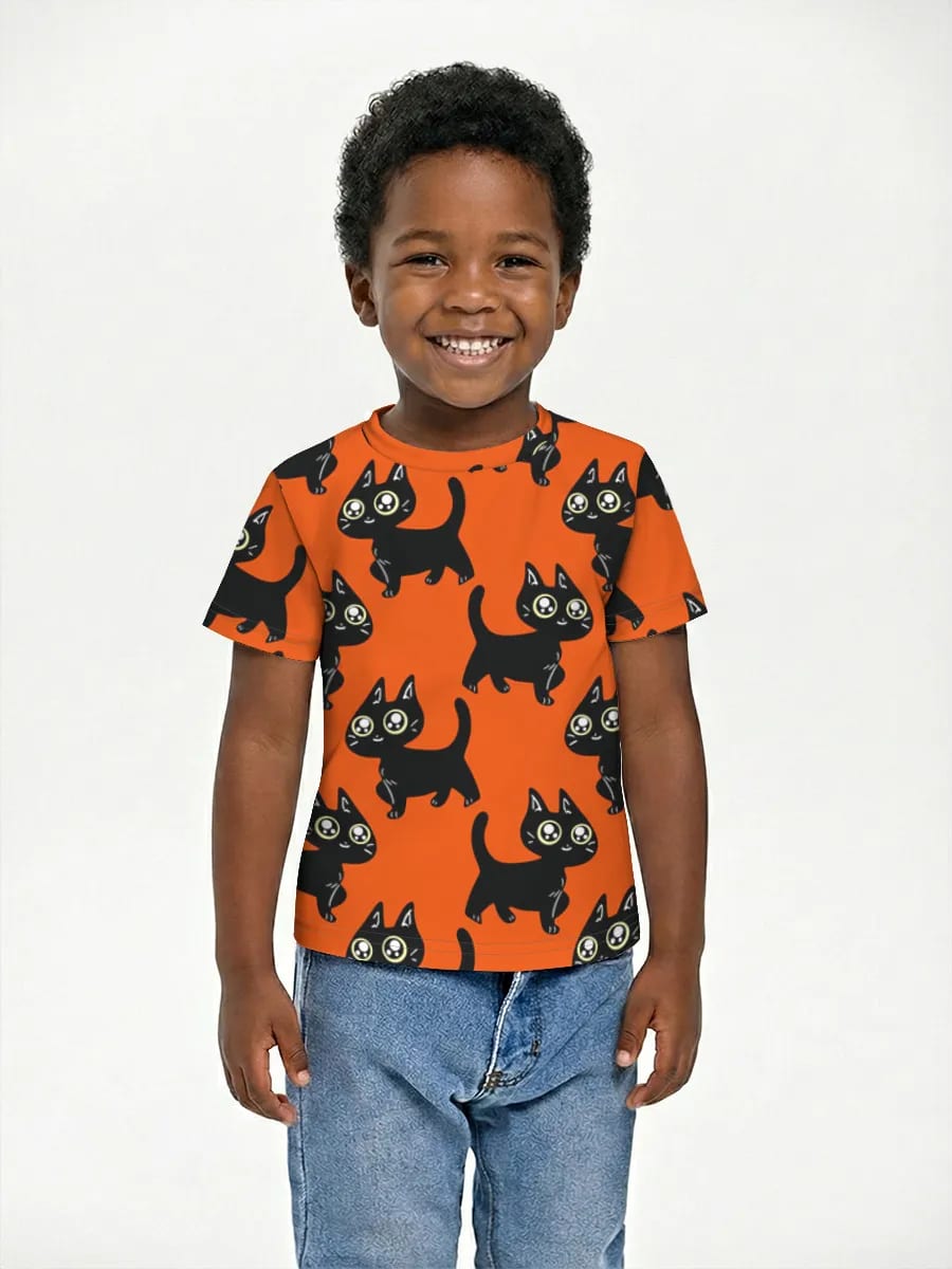 Desfile de gatos negros kawaii
