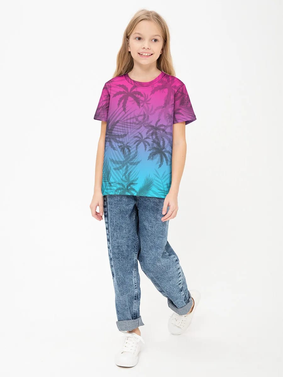 Neon Tropical Palm Leaves
