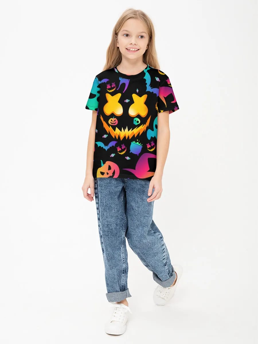 Icônes d'Halloween effrayantes néon