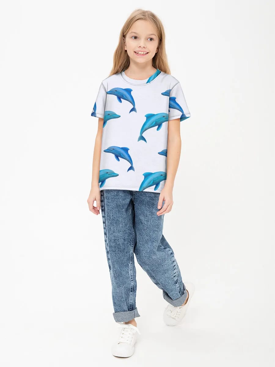 Dauphins Bleus sur Blanc