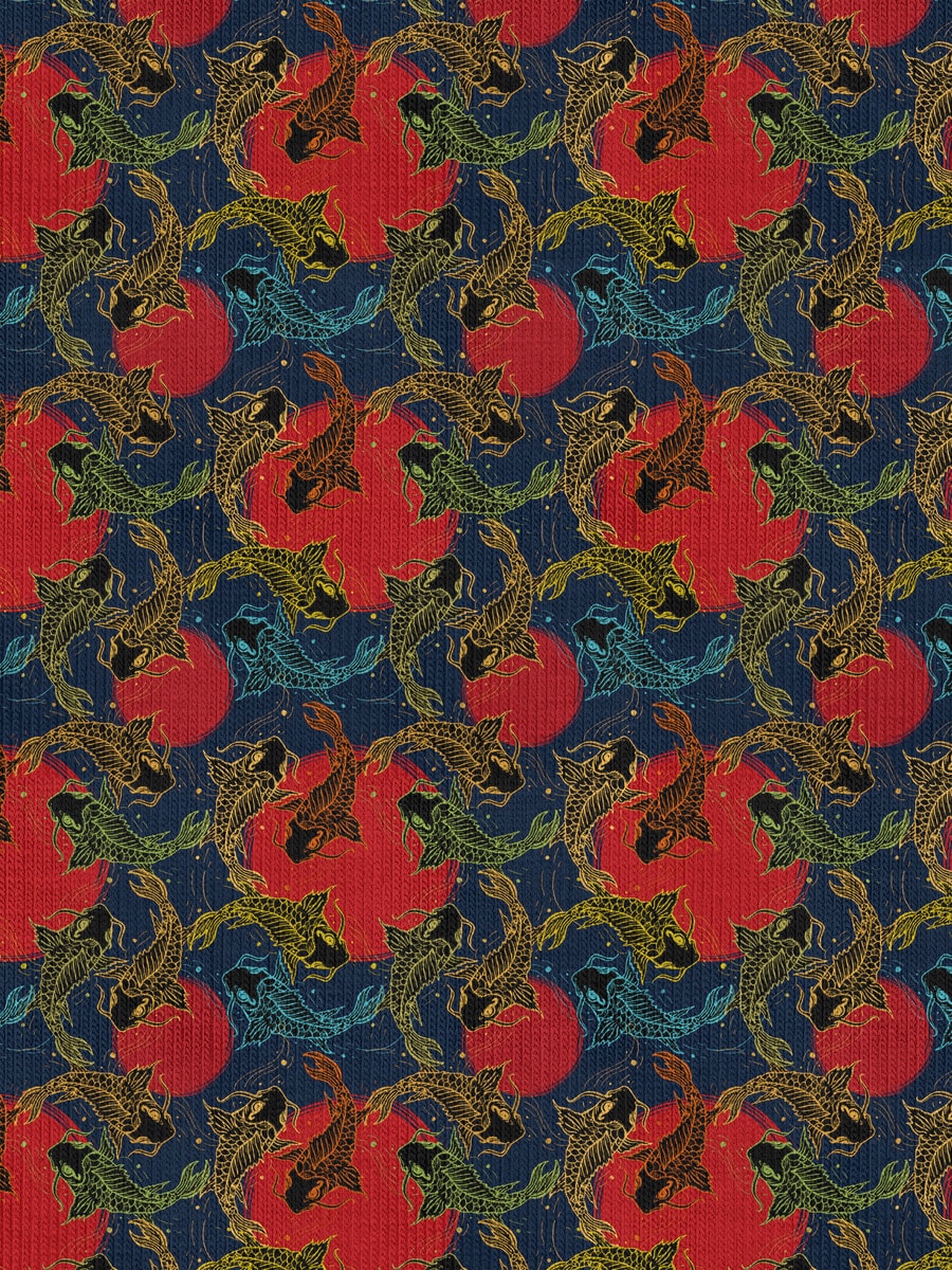 Koi and Japanese Wave T-Shirts