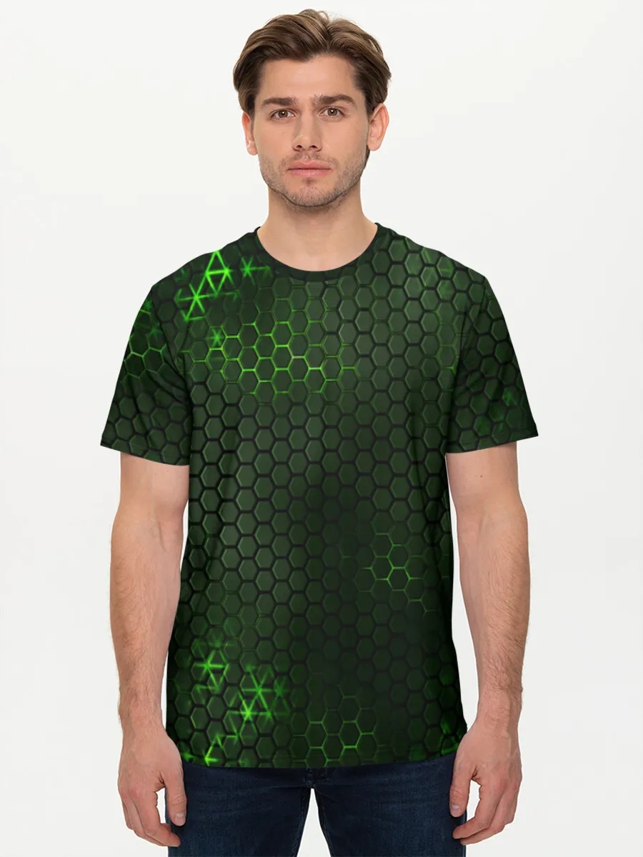 Neon Green Hex Grid