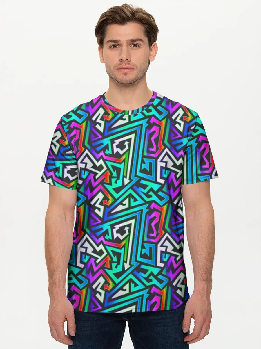 Neon Geometric Zigzag Maze