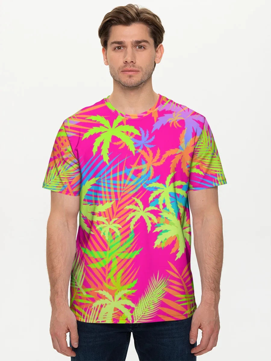 Neon Tropical Palm Leaves