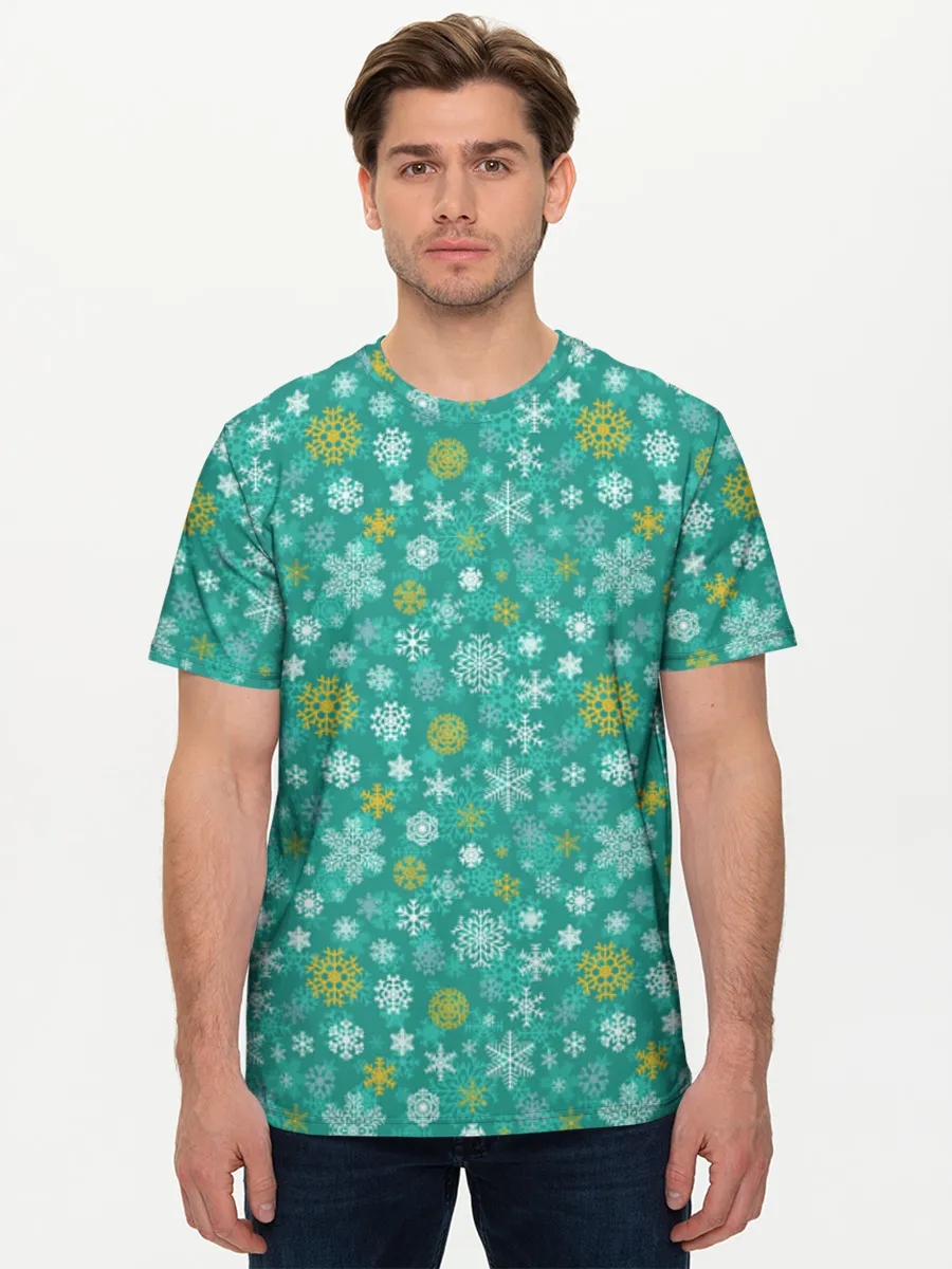 Teal Winter Snowflakes