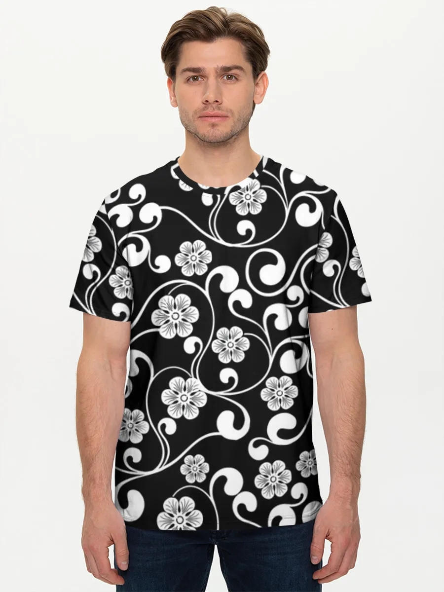 Black And White Floral Swirls