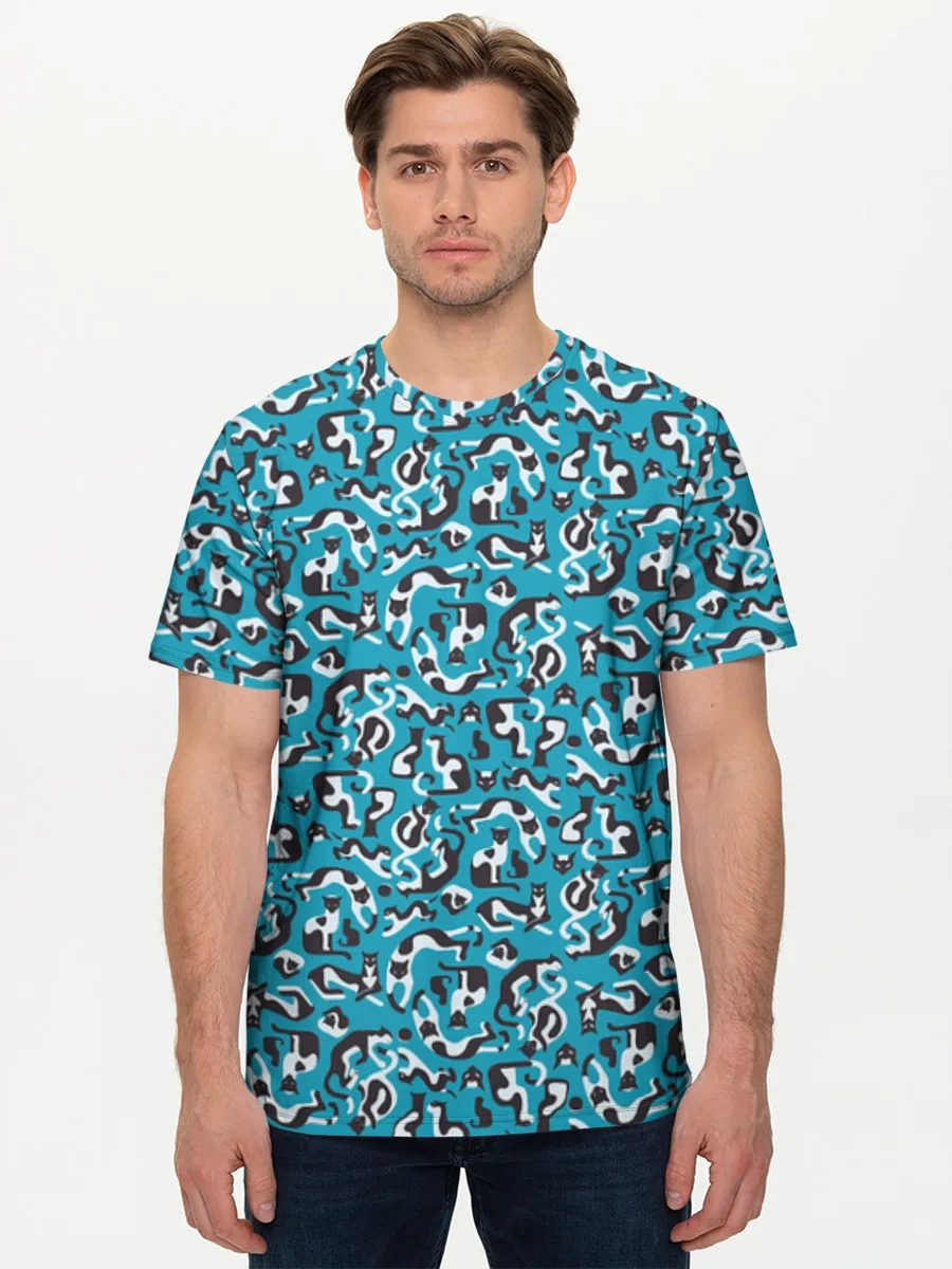 Abstract Cats On Teal