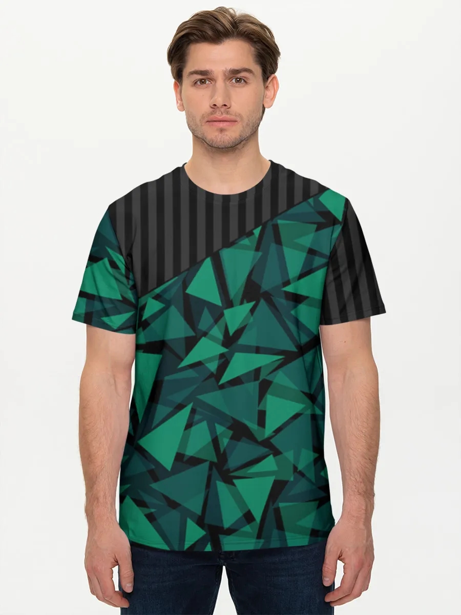 Teal Geometric Triangles