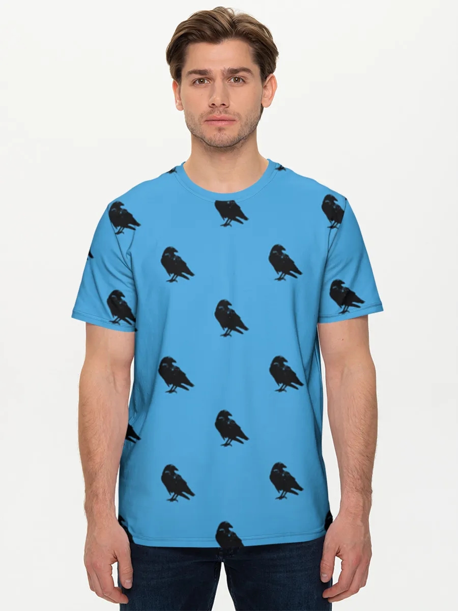 Crow Silhouettes On Blue