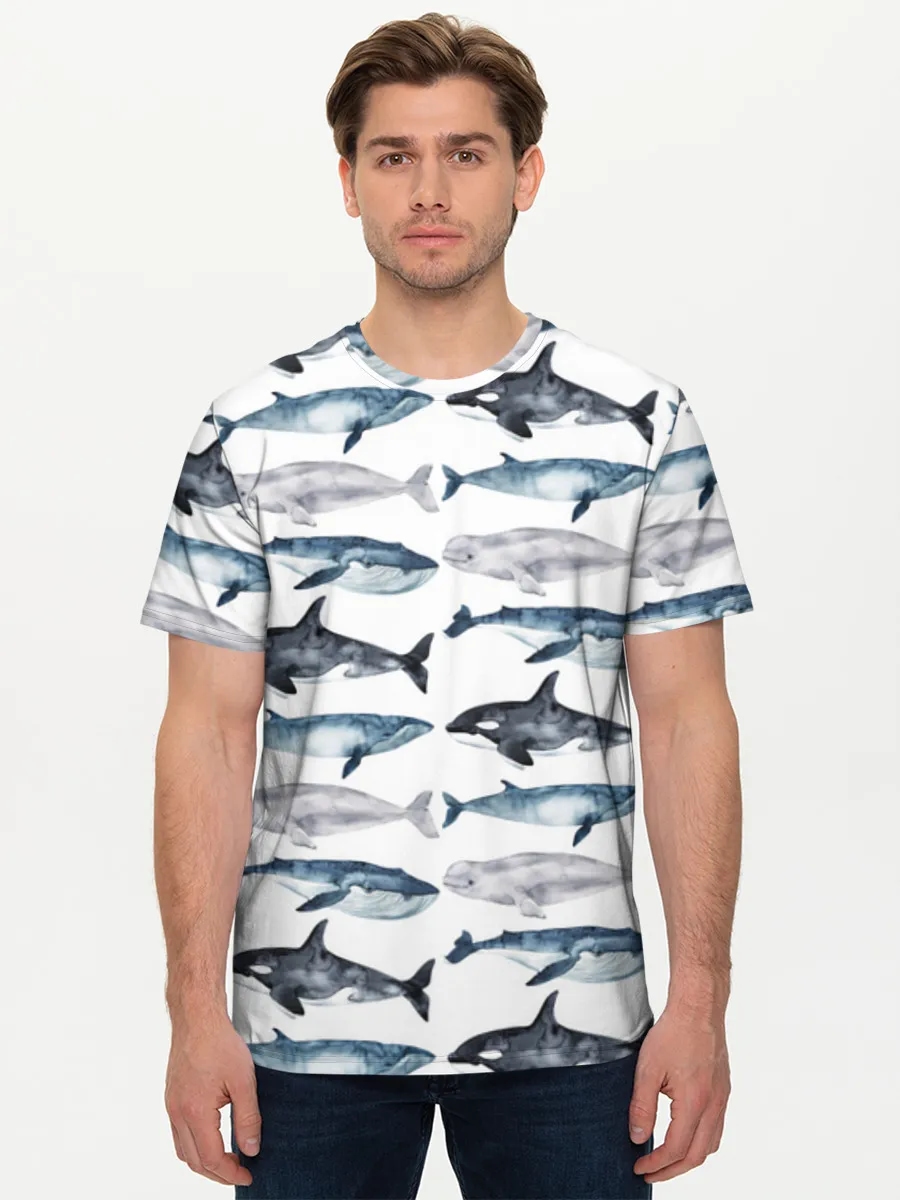 Watercolor Whales And Orcas
