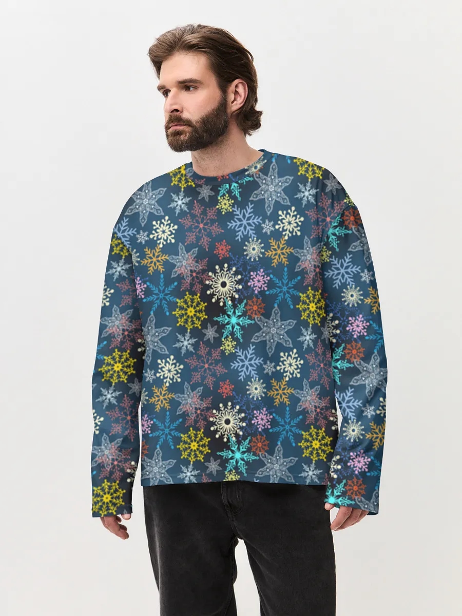 Colorful Snowflakes on Navy