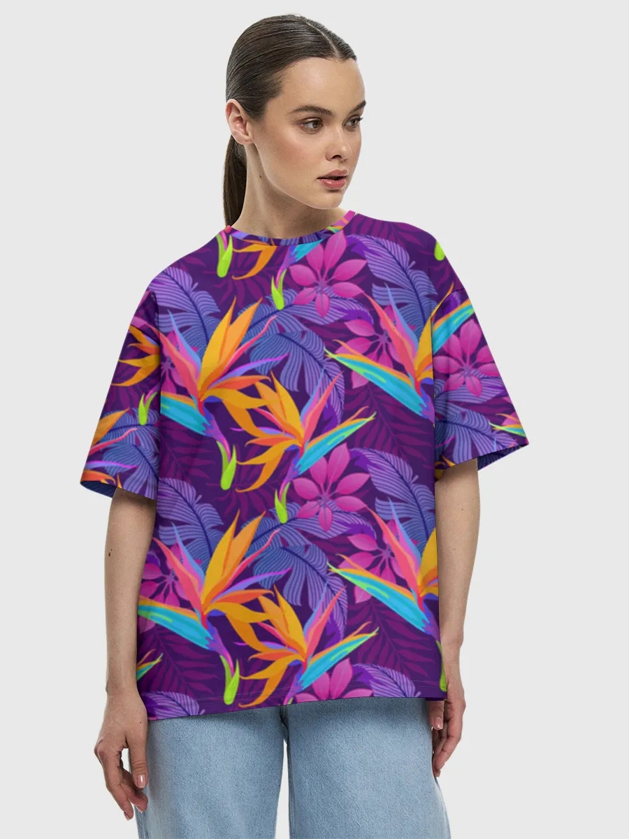 Neon Tropical Flowers