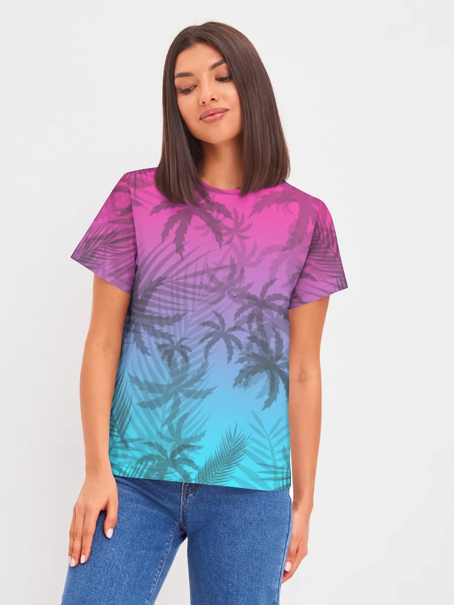 Neon Tropical Palm Leaves