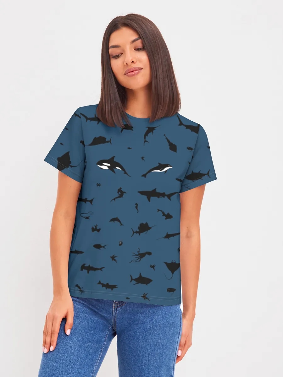 Orcas And Ocean Silhouettes
