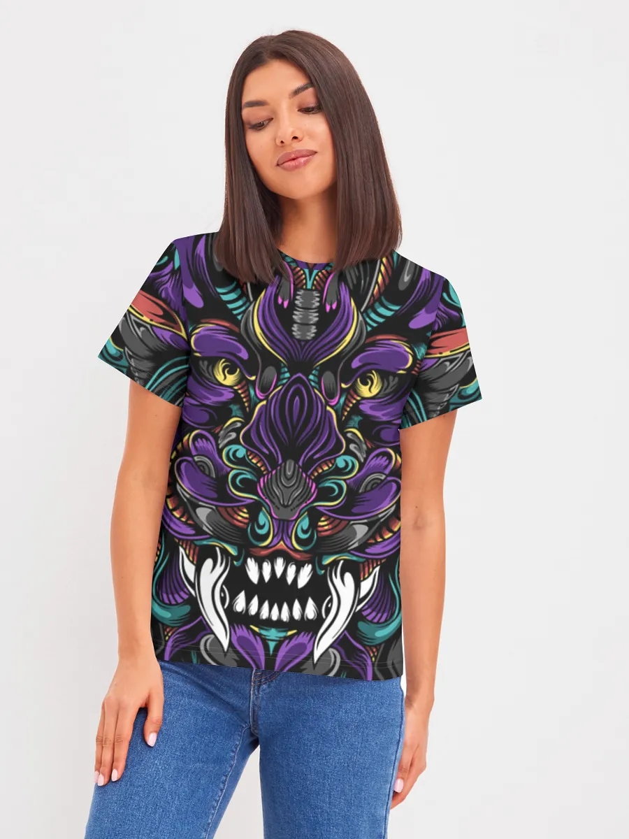 Neon Oni Demon Mask