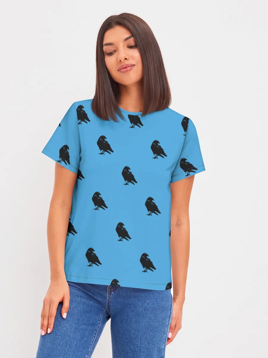 Crow Silhouettes On Blue