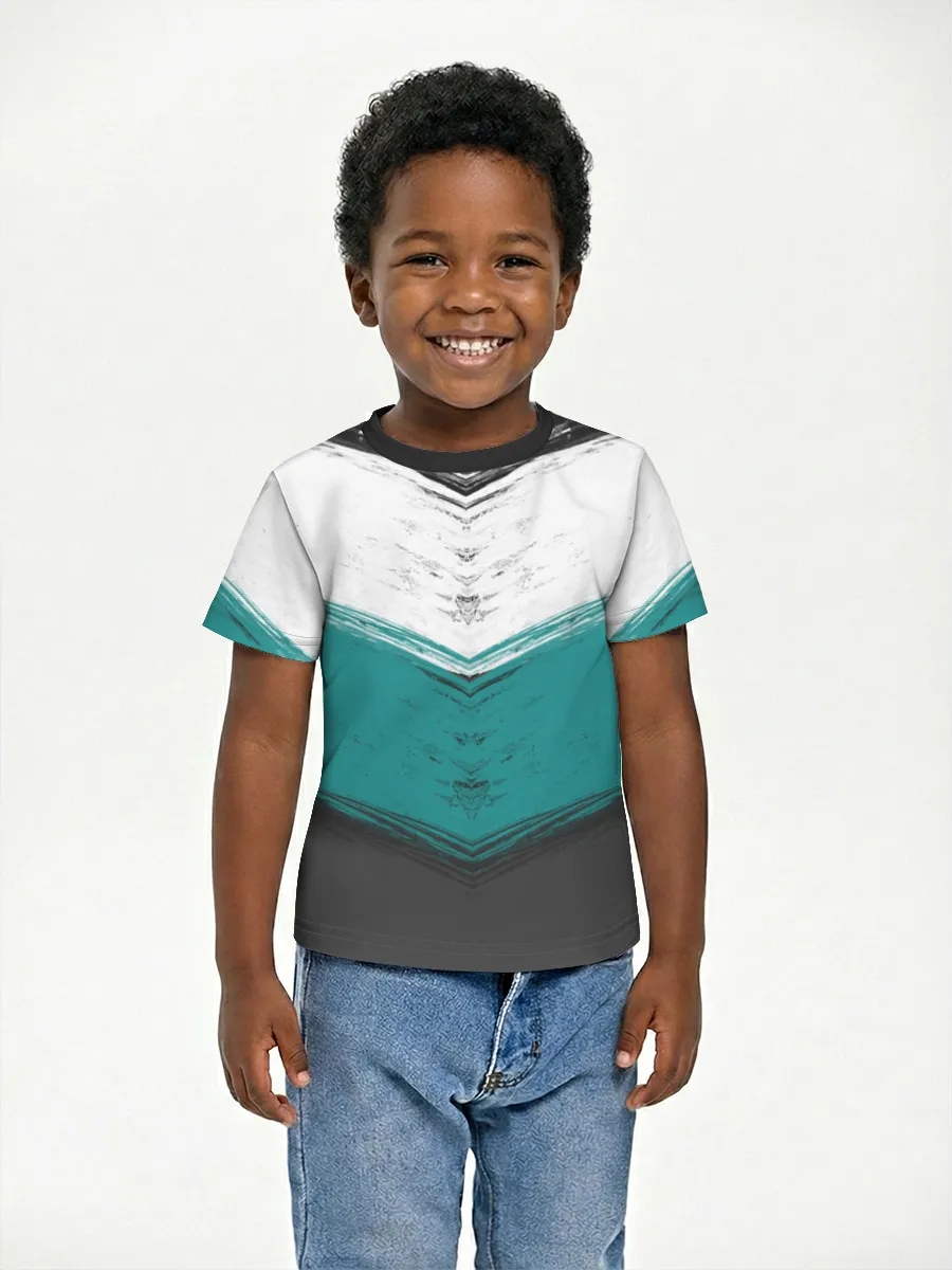 Teal Grunge Chevron V