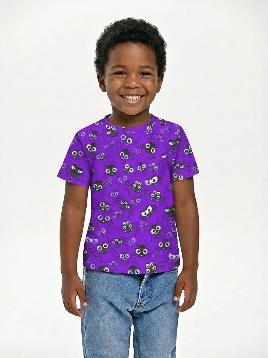 Cute Spiders On Purple