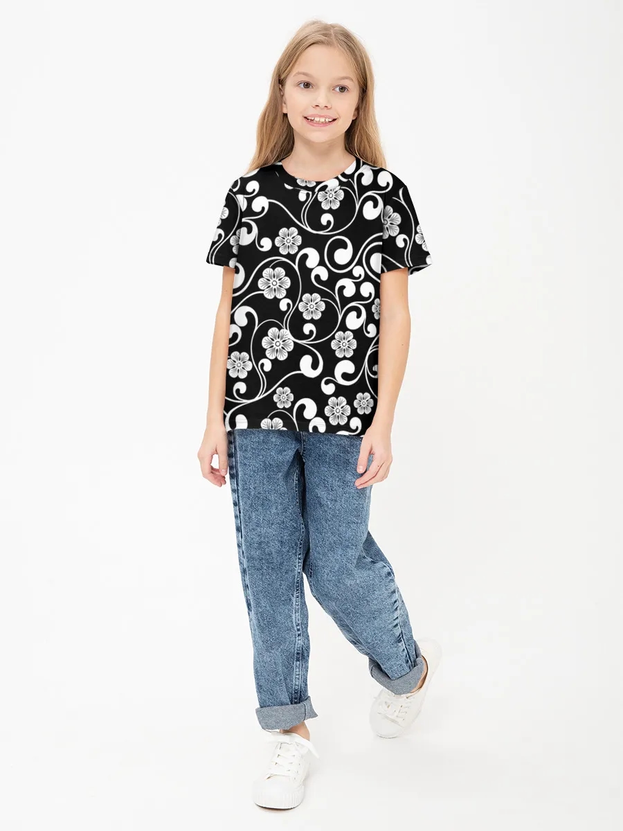 Black And White Floral Swirls