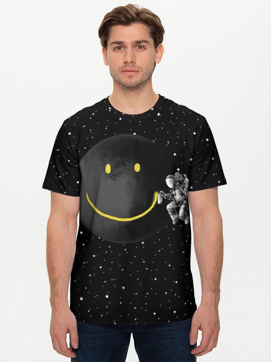 Astronaut malt Smiley-Mond